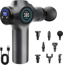 SnelShoppen - Massage Gun met 99 Snelheden, 8 Interchangeable Massage Heads, Mini Musket, LCD Touchscreen en USB-C Oplader voor Atleten en Thuisgebrui — thumbnail 1