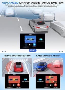 Thijox - CAMECHO Spiegel-dashcam met Achteruitrijcamera, 9,66 Inch Full HD 4K, Dubbele Dashcamspiegel voor en Achter, Super Nachtzicht, G-sensor, GPS, — thumbnail 3