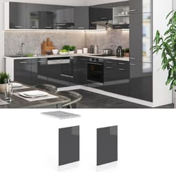 Vaatwasser Frontpaneel - Keukenpaneel - Keuken Opknappen - Hoogglans Afwerking - 45 cm Breed - Antraciet Wit — thumbnail 3