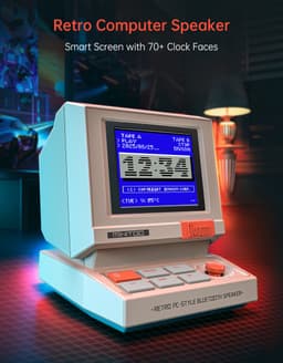 Divoom MiniToo Retro Bluetooth Speaker met 1,77 inch Pixelscherm – Wekker, Witte Ruis en Pixel Art — thumbnail 3