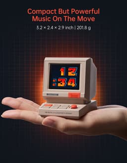 Divoom MiniToo Retro Bluetooth Speaker met 1,77 inch Pixelscherm – Wekker, Witte Ruis en Pixel Art — thumbnail 4