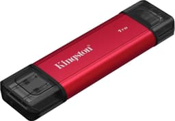 Draagbare SSD - Snelle Externe Opslag - Bestanden Overzetten - Dubbele USB A/C Connector - 1TB - Rood/Zwart — thumbnail 2