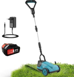 Accu grasmaaier - Draadloze trimmer - Gazon onderhoud - 3-in-1 functie - 21 cm maaibreedte - Zwart — thumbnail 1