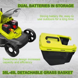 Accu Grasmaaier - Elektrische Grasmaaier - Gazon Onderhouden - Borstelloze Motor - 330 mm Maaibreedte - Grijs — thumbnail 3
