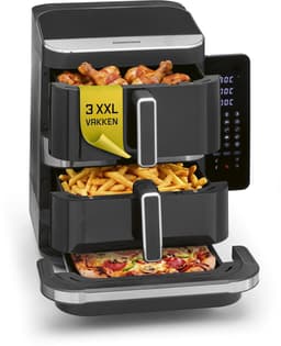 GOURMETmaxx FryUp3 Verticale heteluchtfriteuse 3 kamers | Airfryer XXL PFAS-vrij | heteluchtfriteuse XXL 12,4 l + ovenlade voor pizza enz. | Air Fryer heteluchtfriteuse SuperClear led-touchdisplay — thumbnail 1