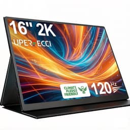 UPERFECT 2K 16'' draagbare monitor 2560*1600 QHD 120Hz extern scherm USB-C Mini HDMI voor laptop, pc, smartphone, Switch — thumbnail 1