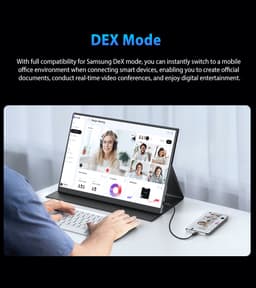 UPERFECT 2K 16'' draagbare monitor 2560*1600 QHD 120Hz extern scherm USB-C Mini HDMI voor laptop, pc, smartphone, Switch — thumbnail 5