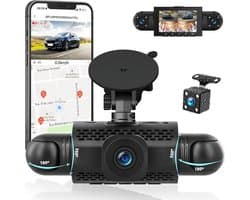 360° Dashcam Auto - 4 Kanalen - Nachtzicht - G-Sensor - Voor Veilig Autorijden