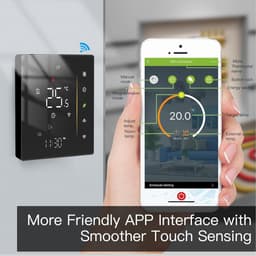 Slimme Thermostaat - Wifi Thermostaat - Energie Besparen - 7 Dagen Programmeerbaar - 16A Belastingsstroom - Zwart — thumbnail 3