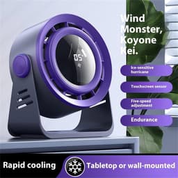 Ventilator Tafel en Wand - Draagbaar Model - Persoonlijke Koeling - 2-in-1 Ontwerp - 1800 mAh Batterij - Beige — thumbnail 3