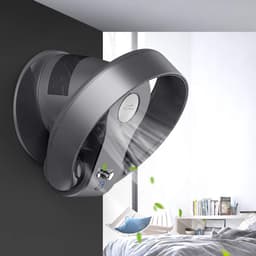 Bladeless Ventilator - Stille Wandventilator - Frisse Lucht Creëren - 180° Verstelbaar - 27 x 23.5 x 34 cm - Zwart/Grijs — thumbnail 1