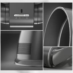 Bladloze Wandventilator - Stille Staande Ventilator - Verkoeling Thuis - Eenvoudig te Reinigen - 26W - Zilver — thumbnail 2
