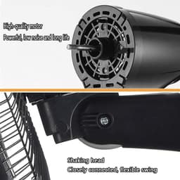 Wandventilator - Muurventilator Ventilator - Ruimte Koelen - Stille Werking - 20 Inch - Zwart — thumbnail 2