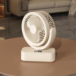 Nachtkastventilator - Persoonlijke Koeler - Kantoor Koelen - Automatische Oscillatie - 21x12x12 cm - Beige — thumbnail 4