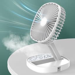 Bureauventilator - Draagbare Koeler - Persoonlijke Verkoeling - Opvouwbaar Ontwerp - 28 cm Uitgeklapt - Wit — thumbnail 5