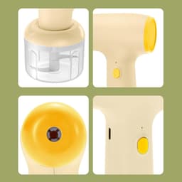 Elektrische Groentesnijder - Keukenmachine - Eten Bereiden - 4-in-1 Multifunctioneel - 19x19x10 cm - Wit — thumbnail 3