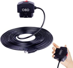 SnelShoppen - OBD2 Power Kabel voor Dashcam Type C, OBD Voeding Adapter met Schakelaar, 24 Uur Bewaking, USB Aansluiting voor Voertuig — thumbnail 1