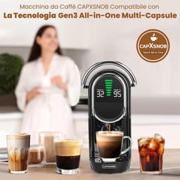 Koffiecupmachine - Koffiezetapparaat - Diverse Koffie Zetten - 5-in-1 Veelzijdig - 0.6L Reservoir - Zwart — thumbnail 2