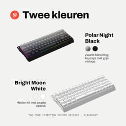 Amply K68 Draadloos Mechanisch Gaming Toetsenbord, 68 Toetsen 65%, Hot-Swap, RGB - Polar Night Black — thumbnail 3
