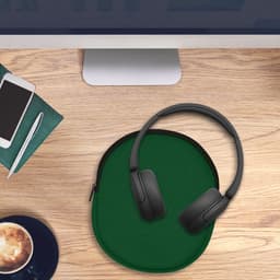 kwmobile headset hoes geschikt voor DOQAUS / H390 / WH-CH520 / WH-CH510 / Evolve 2 75 case - 23 x 21 cm - Neopreen koptelefoon cover - Hoofdtelefoon hoesje met vakjes in mosgroen — thumbnail 5