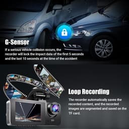 Lexium Dashcam voor auto - Dashcam - Dashcam voor auto voor en achter - Dashcam voor en achter - Dashcam voor en achter draadloos - Dual dashcam — thumbnail 4
