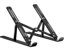 AdroitGoods Laptop Standaard - Verstelbaar Laptop Houder - Universeel 10-18 inch - Laptopsteun - Aluminium - Zwart