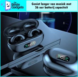 Draadloze oordopjes met oorclip Wit - Sport Oordopjes - Geschikt voor Apple en Android - Bluetooth 5.3 - Draadloze oortje Bluetooth - Sport Oordopjes - Bluetooth Oordopjes - Draadloze Oordopjes - Oortjes Draadloos - In-Ear Oordopjes — thumbnail 3