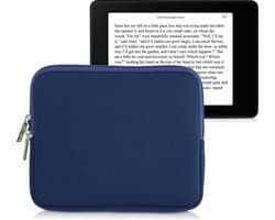 kwmobile Neopreen e-Reader Pouch Maat 6-7" eReader - Universele eBook Sleeve Case met Rits - Donkerblauw