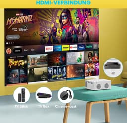 Equivera Mini Beamer - Draagbare Beamer - Beamer - Mini Beamer Projector - Projector - Mini Projector — thumbnail 2