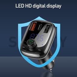 Baseus S-13 Serie - Bluetooth Ontvanger & Autolader - 28W - Zwart - LED-Display — thumbnail 3