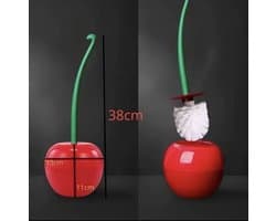 Toiletborstel Kers - Decoratieve toiletborstel - Grappige toiletborstel - Leuk cadeau - Wc borstel - Schone wc - Kers decoratie -