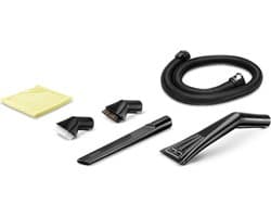 Kärcher auto-interieur reinigingsset - Geschikt voor alle Kärcher Nat-/Droog zuigers - Verlengslang 1,5 meter - Extra lange spleetzuigmond - Autozuigmond - Zuigborstel met harde haren - Zuigbostel met zachte haren en Microvezeldoek