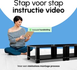 Bodo® - Wasmachine Verhoger - Dubbel - Kast - Ombouw met Plank - Zwart - 127x54x31cm — thumbnail 5