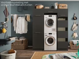 Interiax WASHWALL 'Mary' Wasmachine Ombouwkast Antraciet - Ombouw Meubel voor Droogkast - Met opbergkast - 200x67.5x67.5 cm — thumbnail 5