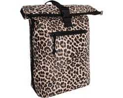 New Rebels Mart New York Leopard 21L Rugtas Rolltop Waterafstotend Laptop 15.6