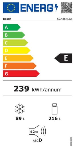 Bosch KGN36NLEA - Serie 2 -Koelkast - Koel-vriescombinatie - Total No Frost: Nooit meer ontdooien - PerfectFit zet je koelkast strak tegen de wand of in een nis -Led verlichting - RVS — thumbnail 12