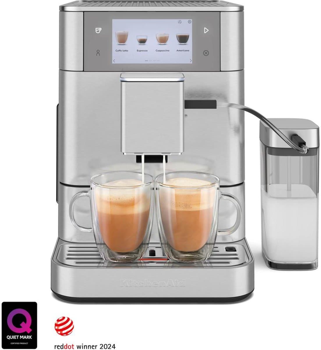 KitchenAid Volautomatische Espressomachine KF8 - 40+ recepten - Ook geschikt voor plantaardige dranken - 2 kopjes tegelijk - Inox — afbeelding 1