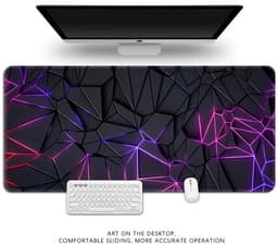 Gaming muismat XXL - antislip - stijlvolle geometrische print - extra breed - stabiele grip - glad - zacht - stabiliteit - bescherming - professionele randnaden - gaming accessoire - comfortabel - nauwkeurig - microtextuur - maximle grip — thumbnail 1