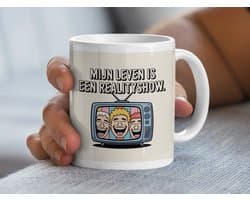 Leuke Mok Mijn Leven Realityshow, Grappige Televisie Mok, Cadeau voor Reality TV Fans, Unieke Koffiemok, TV Verslaafd Mok, Humor Mok