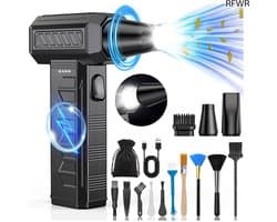 RFWR® Elektrische Stofblazer met LED Licht en 3 Snelheden - Snoerloze Luchtstofzuiger met 6000 mAh Batterij