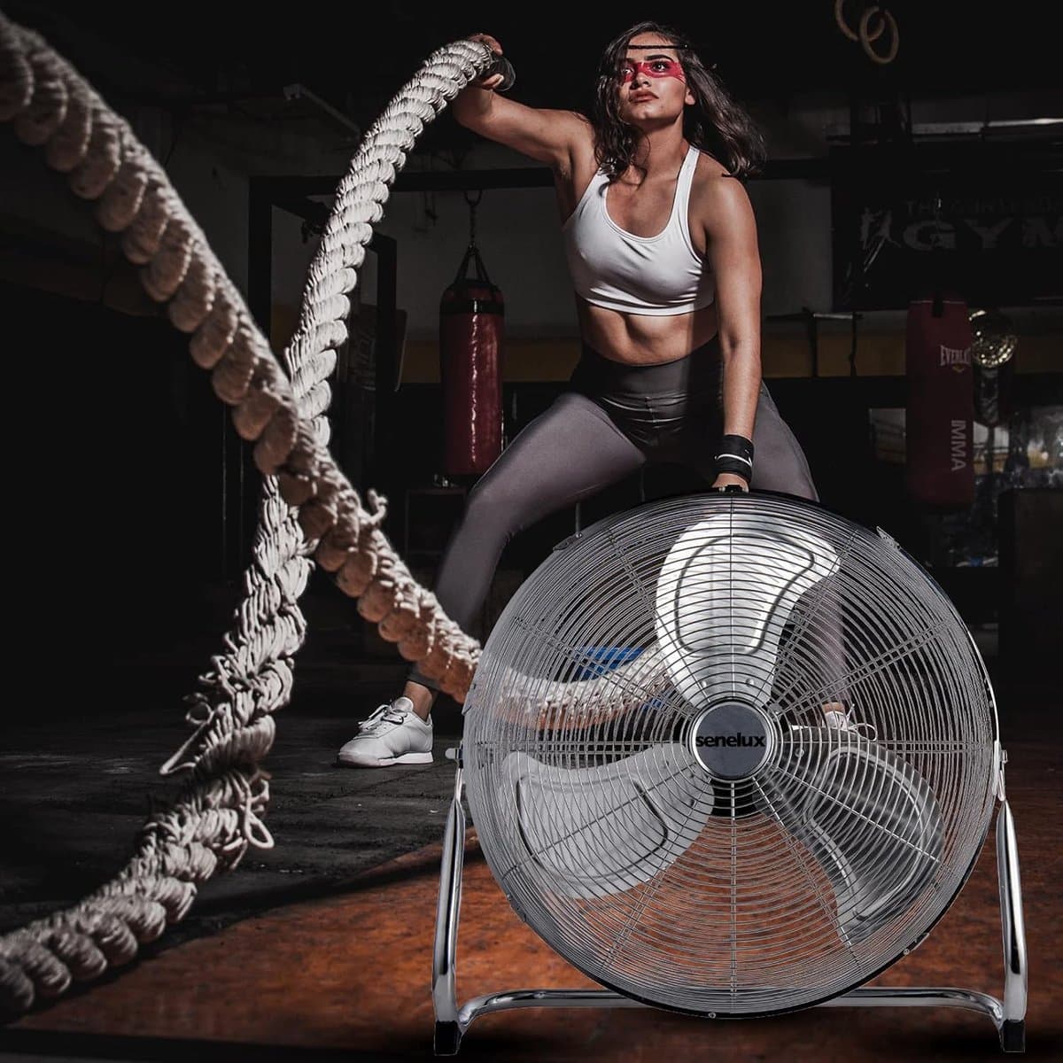 RFWR® Vloerventilator 3 Snelheden - Draagbare Koelventilator voor Thuis en Sport - Kantelbaar en Stil — afbeelding 1