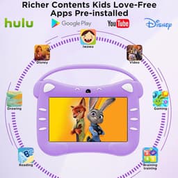 RFWR® 7 Inch Kinder Tablet met Android, WiFi en Bluetooth - Geschikt voor Kinderen van 3 tot 14 Jaar — thumbnail 3