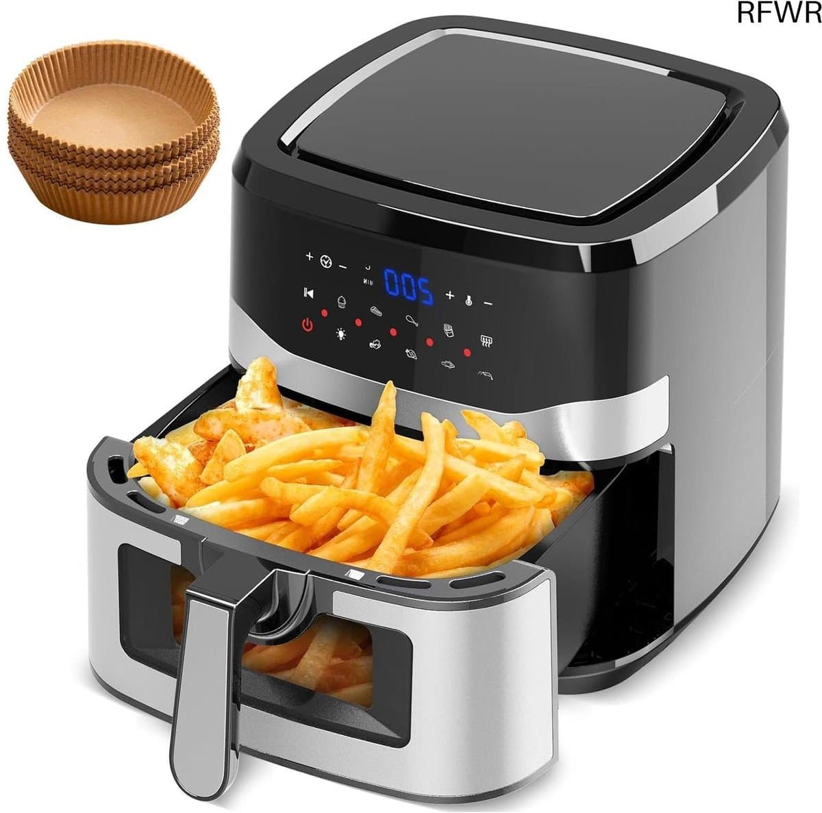 RFWR® Airfryer XXL met kijkvenster en 9 programma's - 8,5 liter hete luchtfriteuse voor 8 personen — afbeelding 1