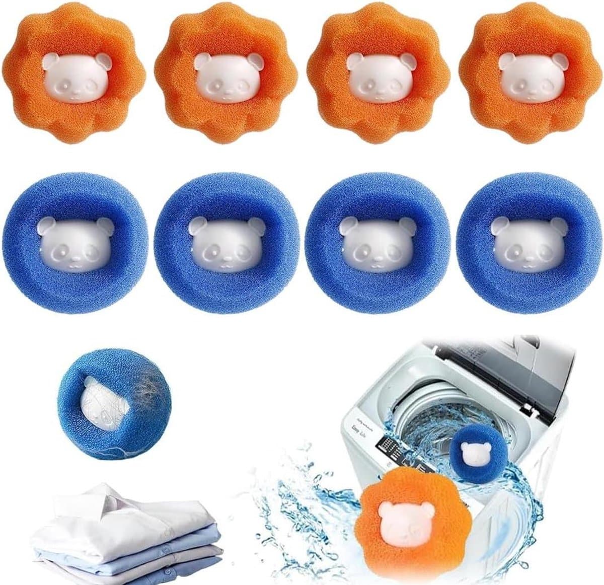 Allecto Plus - Herbruikbare Haarvangers voor Wasmachine - Anti-Klitten - 8 Stuks - Voor Honden en Katten - Wasnet - Anti-Haarbal - Epilator voor Dieren — afbeelding 1