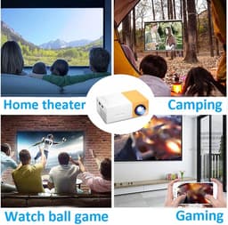 Mini Beamer - 1080P Full HD - Wifi Projector - Filmprojector voor buiten - Compatibel met HDMI, USB, Audio, TF-kaart, AV en afstandsbediening. (EU-stekker) — thumbnail 4