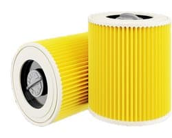 hepa filter - Patroonfilter - Geschikt voor Kärcher Stofzuigers - WD1, WD2, WD3, MV2 en MV3 - Nat/Droog-Stofzuiger Filter - stofzuiger - stofzuigerfilter - Cartridgefilter - Premium Kwaliteit - 2 STUK(S)