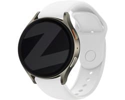 Bandz Smartwatch bandje 20 siliconen sport 'easy fit' - geschikt voor Samsung Galaxy Watch 4 / 5 / 6 / 7 (Pro / Classic) / 3 - 41mm / Active 40 & 44mm / FE - Amazfit GTS 1-2-3-4 - Polar Unite / Ignite / Pacer (wit)