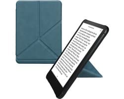 kwmobile e-reader hoesje geschikt voor Amazon Kindle Paperwhite (2024)/Colorsoft hoes - Ereader flip case met standaard - E reader cover van kunstleer - In petrol