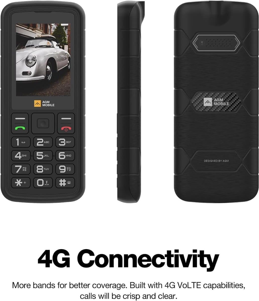 AGM Mobiles - M9 Floating - Dual SIM - Robuuste telefoon -IP69 - Zwart - 4G LTE — afbeelding 1