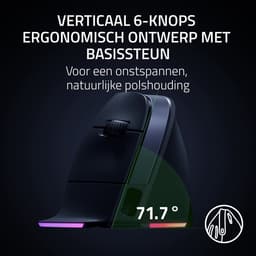 Razer Pro Click V2 Vertical - Draadloze Verticale Gaming Muis - Ergonomisch - RGB - Rechtshandig - Zwart — thumbnail 2
